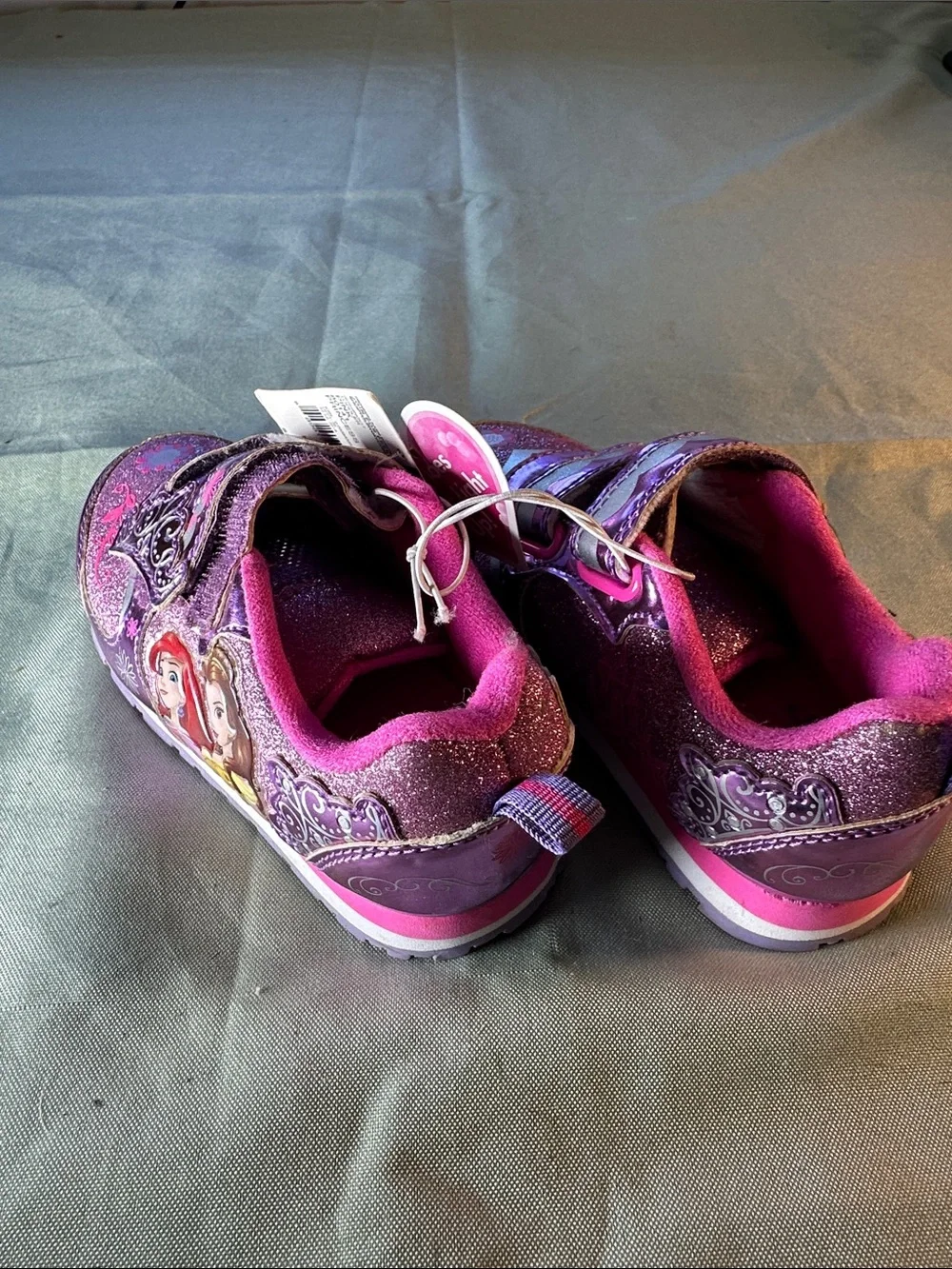 Disney Purple and Pink Glitter Velcro Sneakers